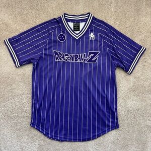 DragonBall Z Frieza Embroidered Jersey Purple Pinstripe Box Lunch Men Sz Large